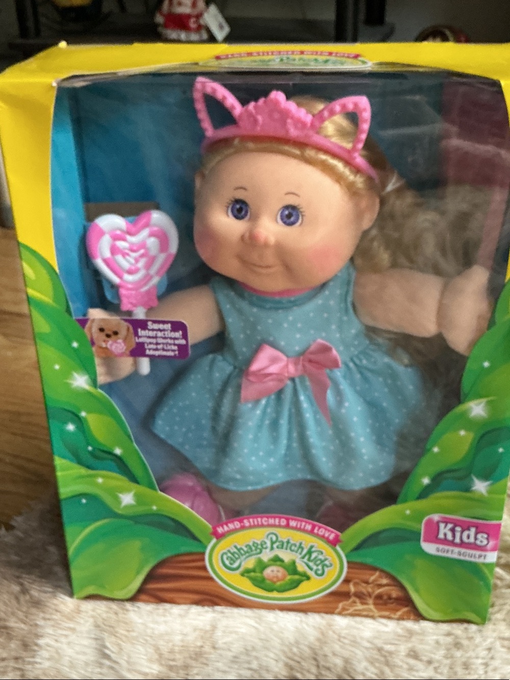 Cabbage Patch Kids Blue Polka-Dot Dress Doll with Pink Accessories